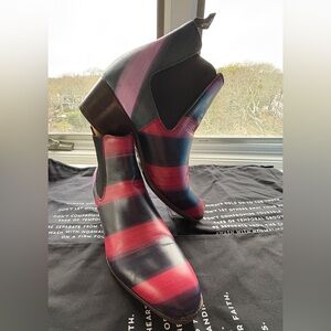 John Fluevog Multicolor Striped Ankle Boots